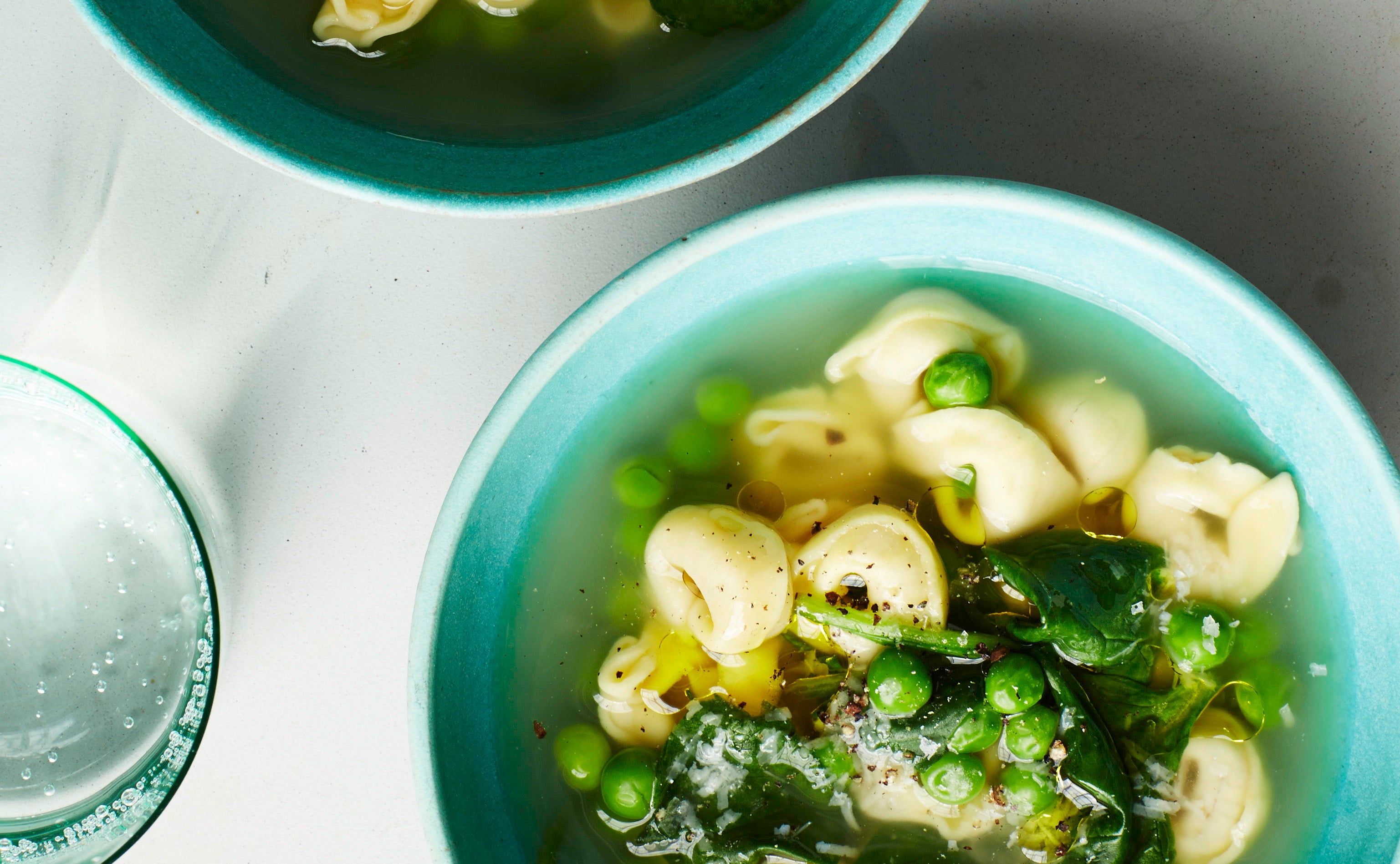 Tortellini Soup with Peas and Spinach | TASTE