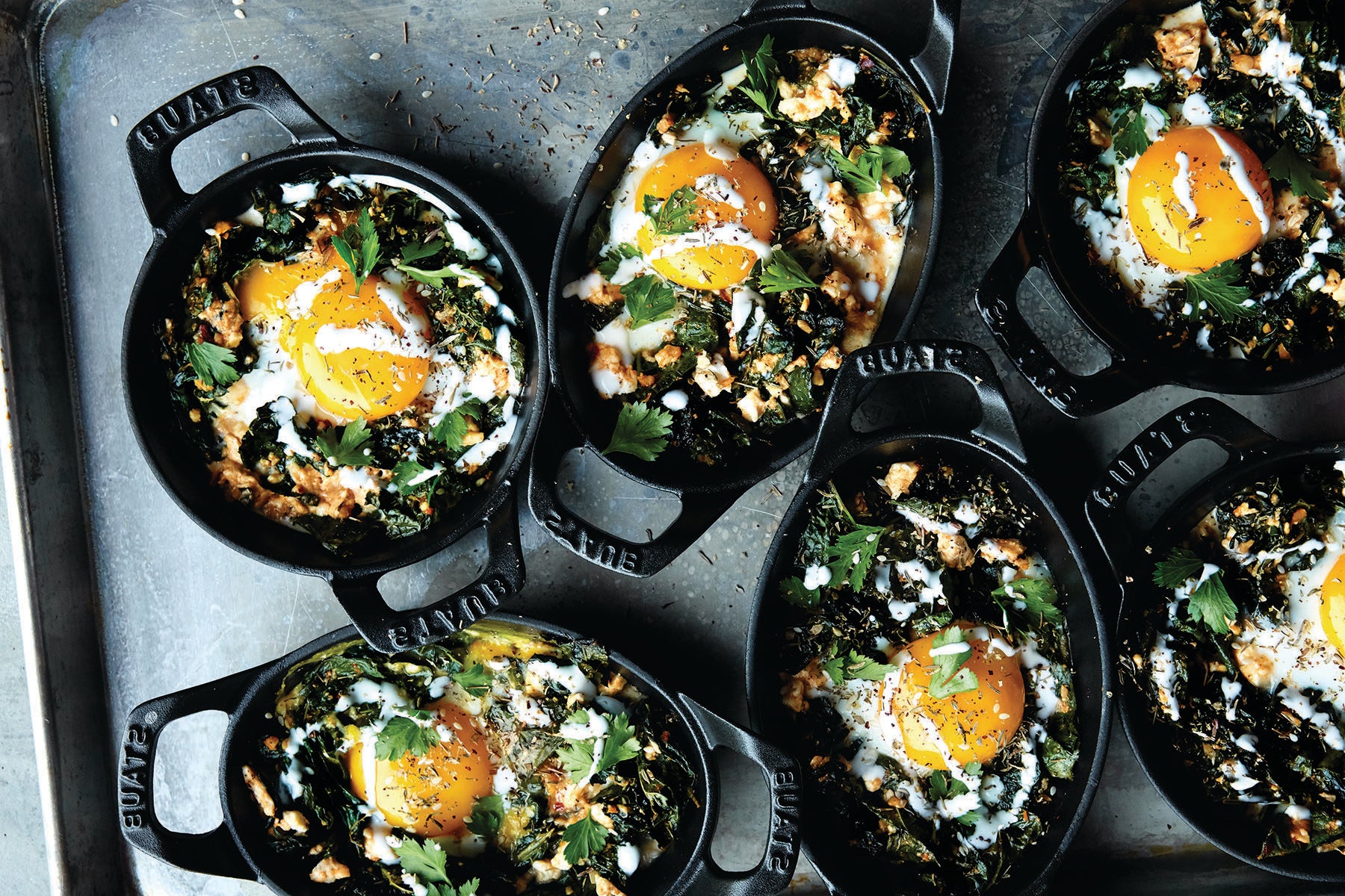 Kale Shakshuka with Garlic, Feta, and Lemon | TASTE