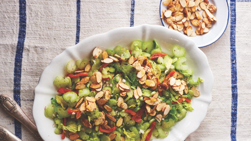 Celery Salad with Apricots and Candied Almonds
