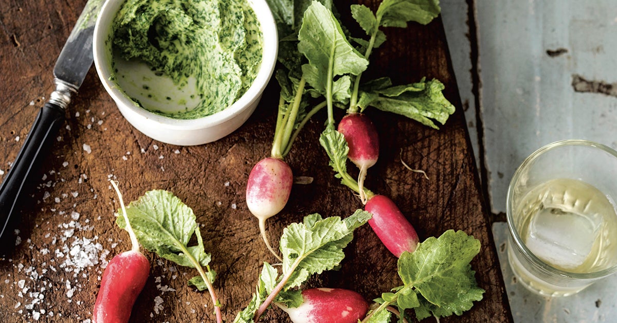Radishes with Radish Greens Butter TASTE