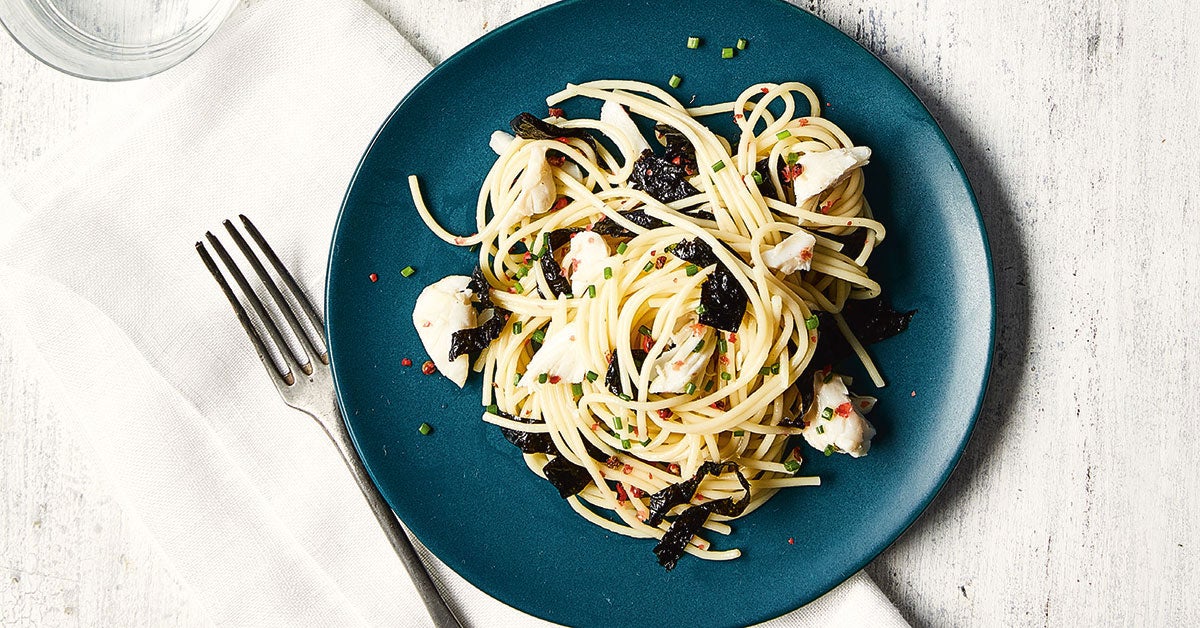 Spaghetti with Crab, Lemon, and Nori | TASTE