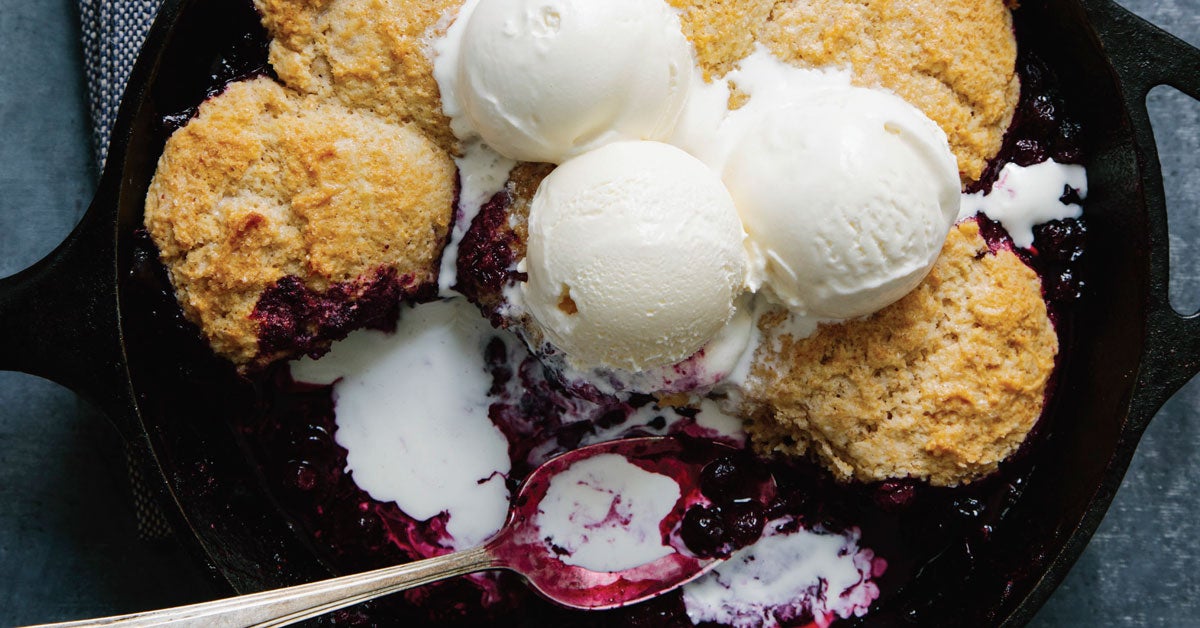 Blueberry Skillet Cobbler with Whole Wheat Biscuits TASTE