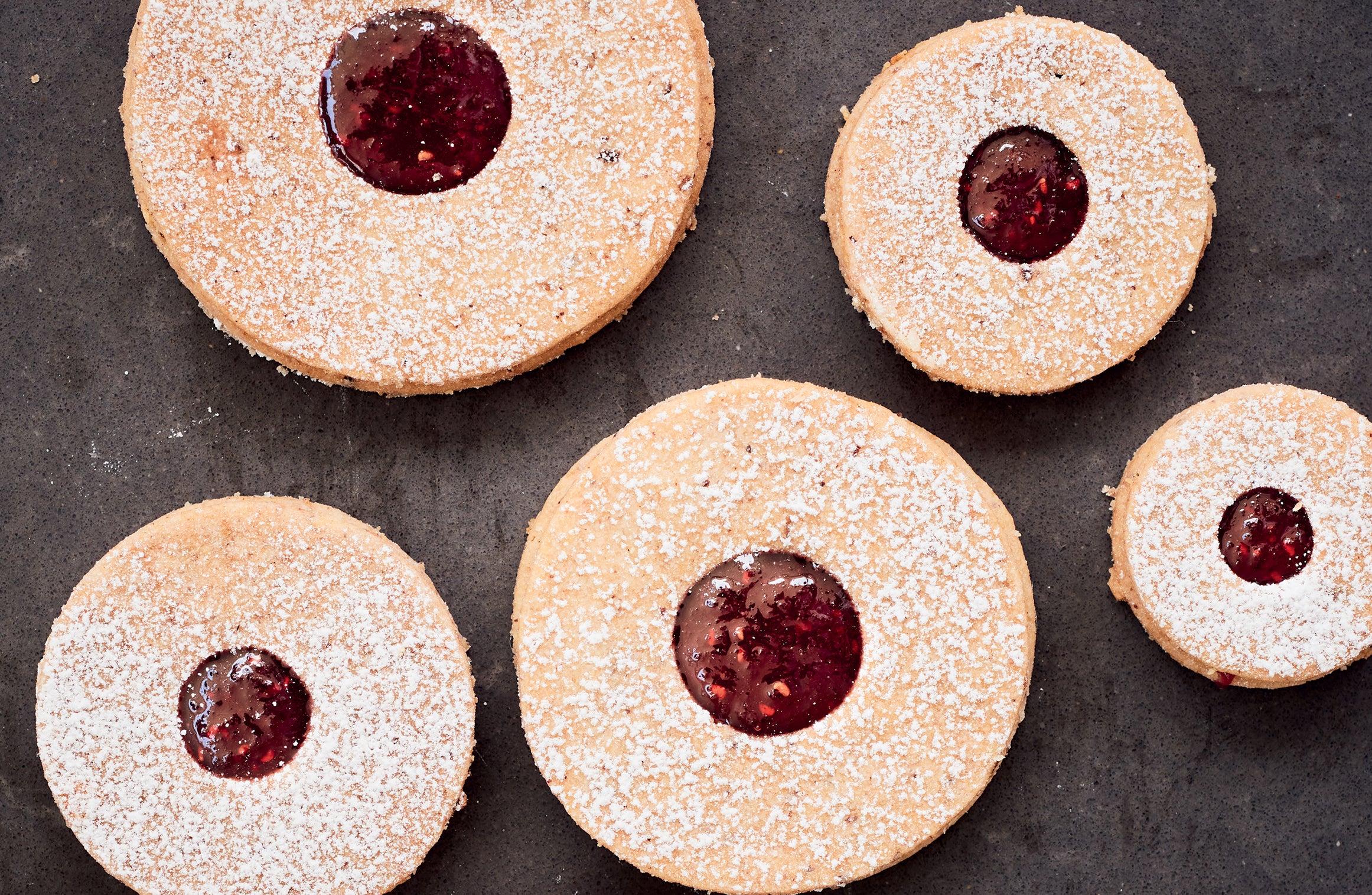 cranberry linzer cookies