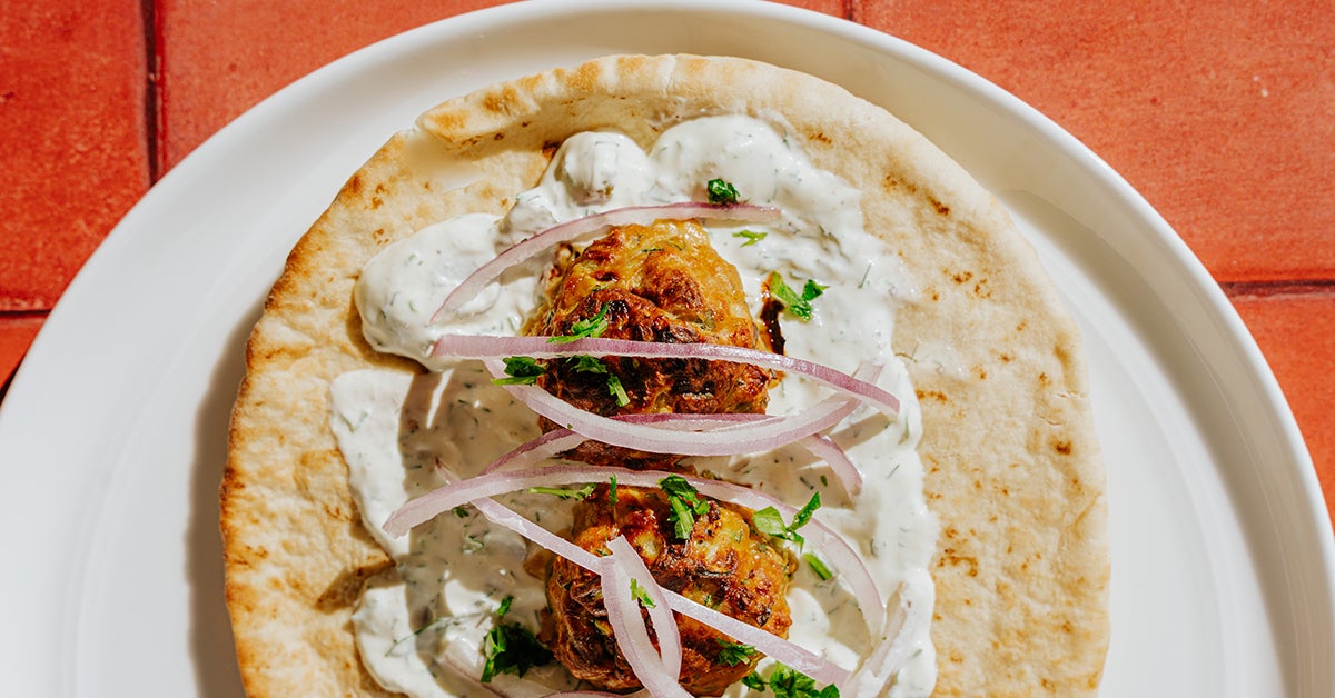 
                            Chicken Meatball Wraps with Pickle Sauce | TASTE
                    -image